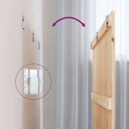 Berkfield Home Wall Headboard 185x3x90 cm Solid Wood Pine in Natural - Size: 185 x 3 x 90 cm - thumbnail 6