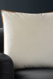 Furn Meridian Velvet Piped Cushion in Cream - Size: 55 cm x 55 cm - thumbnail 4