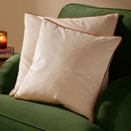 Furn Meridian Velvet Piped Cushion in Cream - Size: 55 cm x 55 cm - thumbnail 5