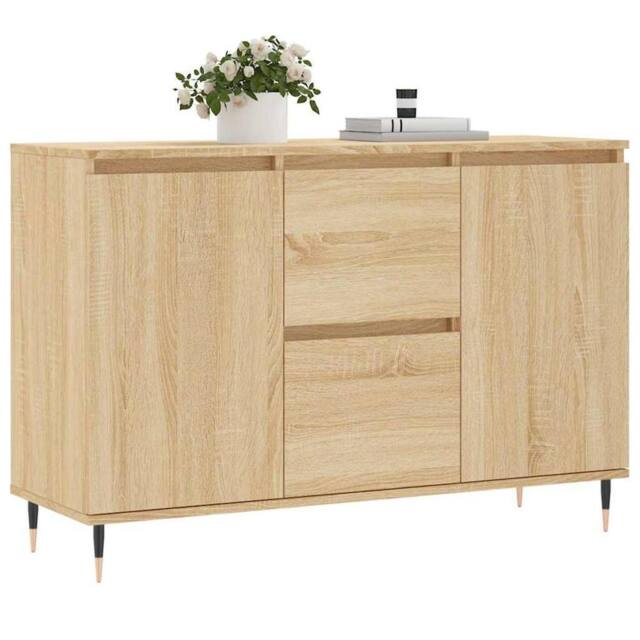 Berkfield Home Sideboard Sonoma Oak 104x35x70 cm Engineered Wood in Tan - Size: 104 x 35 x 70 cm - image 1