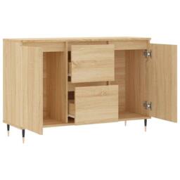 Berkfield Home Sideboard Sonoma Oak 104x35x70 cm Engineered Wood in Tan - Size: 104 x 35 x 70 cm - thumbnail 6