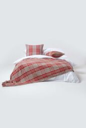 Homescapes Tartan Pattern Cushion Cover in Grey - Size: 60 cm x 60 cm - thumbnail 4