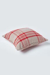 Homescapes Tartan Pattern Cushion Cover in Grey - Size: 60 cm x 60 cm - thumbnail 3