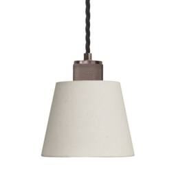 Industville Knurled Empire Pendant - Light Natural Cotton - Bronze Holder - Size: Medium