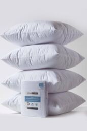 Homescapes Terry Towelling Waterproof Pillow Protectors 80 x 80 cm, Pack of 4 in White - Size: 80 x 80 cm - thumbnail 1