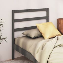 Berkfield Home Bed Headboard Grey 95x4x100 cm Solid Wood Pine - Size: 95 x 4 x 100 cm - thumbnail 1