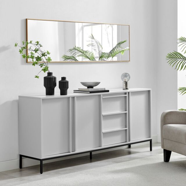 FurnitureboxUK Svit Wooden Storage Sideboard in Off-White - image 1