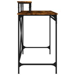 Berkfield Home Desk Smoked Oak 100x50x90 cm Engineered Wood & Iron in Brown - Size: 100 x 50 x 90 cm - thumbnail 6