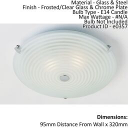 Loops Flush Ceiling Light Frosted/Clear Glass & Chrome Plate 2 x 40W E14 candle in Clear - thumbnail 2