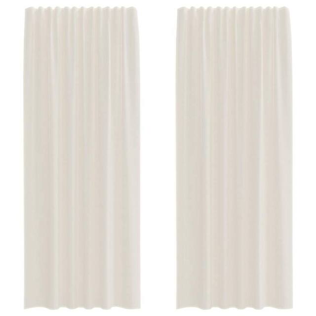 Berkfield Home Voile Curtains with Rod Pockets 2 pcs Cream - image 1