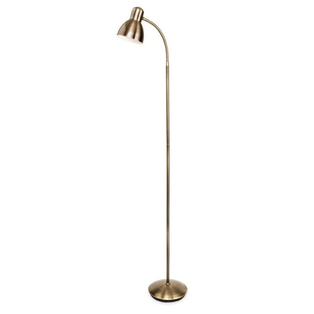 Netlighting Morgan 1 Light Floor Light Antique Brass E27 in Gold