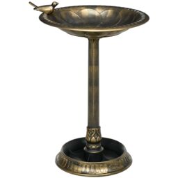 OUTSUNNY 72cm Tall Bird Bath with Bird Decoration for Garden, Bronze Tone - thumbnail 2