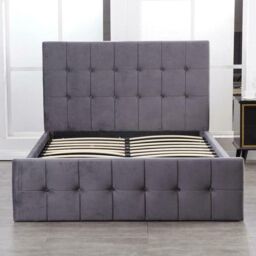 KOSY KOALA Ottoman Bed Gas Lift Storage Grey 4ft6 Double with 1 Mattress Cushioned Velvet Bedroom - thumbnail 6
