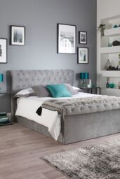 Aspire Chesterfield Ottoman Bed Grey - Size: Double - thumbnail 3