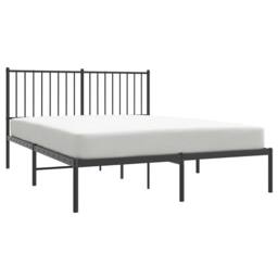 Berkfield Home Metal Bed Frame with Headboard Black 135x190 cm Double - thumbnail 5