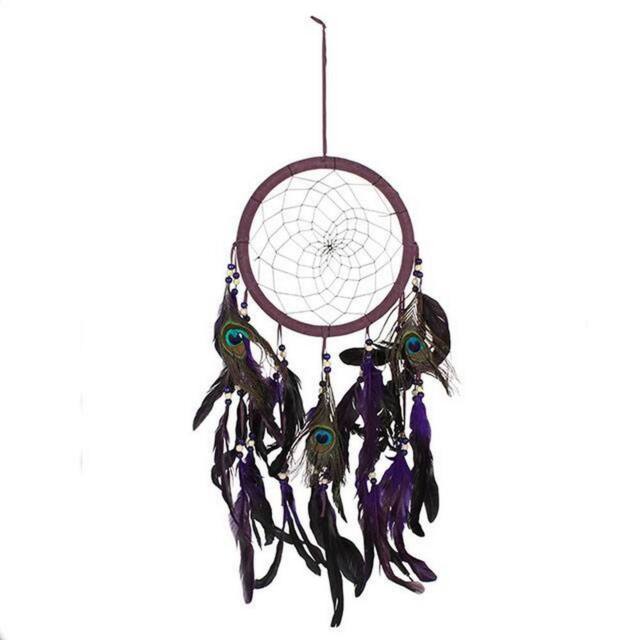 Something Different Peacock Feather Dream Catcher in Purple - image 1