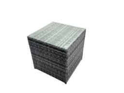 Fimous 6 Seater Patio Lounge Sofa Set with Side Table 2 Small Footstools in Dark Grey - thumbnail 6