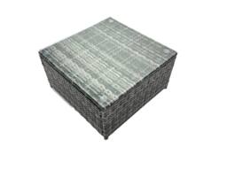 Fimous 6 Seater Patio Lounge Sofa Set with Side Table 2 Small Footstools in Dark Grey - thumbnail 3