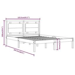 Berkfield Home Beautiful Bed Frame Solid Wood 150x200 cm King Size in Light Brown - thumbnail 6