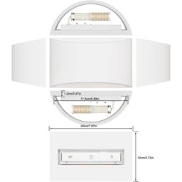 Goeco LED Wall Light Indoor, Pack of 2, 7W Plaster Light Modern Wall Lamp in White - thumbnail 6