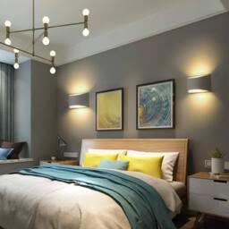 Goeco LED Wall Light Indoor, Pack of 2, 7W Plaster Light Modern Wall Lamp in White - thumbnail 2