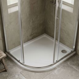Balterley Premium Slip Resistant Offset Quadrant Shower Tray Left Hand - Anti-Slip Stone Bathroom Base in White - thumbnail 5