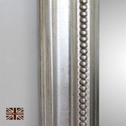 Yearn Mirrors Beaded Overmantle mirror 112(w)x127cm(h) Silver - thumbnail 3