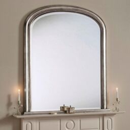 Yearn Mirrors Beaded Overmantle mirror 112(w)x127cm(h) Silver - thumbnail 1