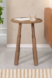 MH London Bali Side Table Solid Wood Bedside Table for Living Room & Bedroom in Brown - thumbnail 2