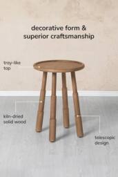 MH London Bali Side Table Solid Wood Bedside Table for Living Room & Bedroom in Brown - thumbnail 3