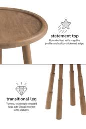 MH London Bali Side Table Solid Wood Bedside Table for Living Room & Bedroom in Brown - thumbnail 6