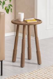 MH London Bali Side Table Solid Wood Bedside Table for Living Room & Bedroom in Brown - thumbnail 1