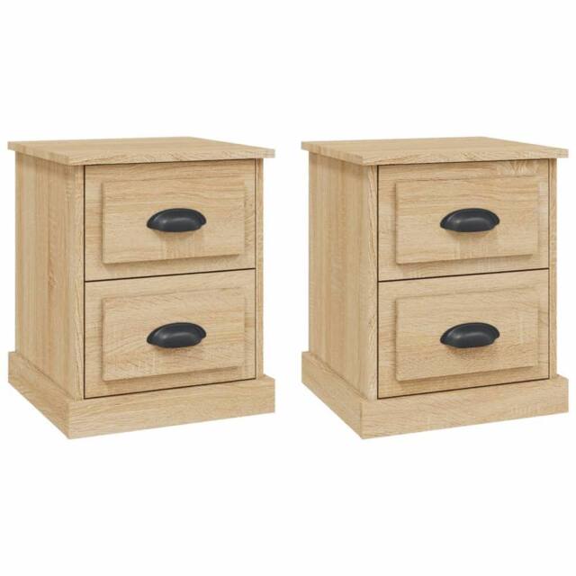 Berkfield Home Bedside Cabinets 2 pcs Sonoma Oak 39x39x47.5 cm Engineered Wood in Tan - image 1