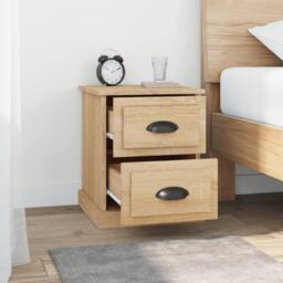 Berkfield Home Bedside Cabinets 2 pcs Sonoma Oak 39x39x47.5 cm Engineered Wood in Tan - thumbnail 4
