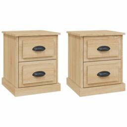 Berkfield Home Bedside Cabinets 2 pcs Sonoma Oak 39x39x47.5 cm Engineered Wood in Tan - thumbnail 1
