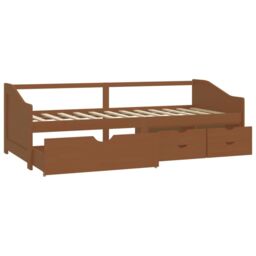Berkfield Home 3-Seater Day Bed with Drawers Honey Brown Solid Pinewood 90x200 cm - thumbnail 4