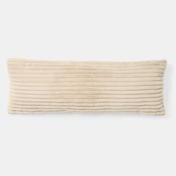 OHS Ribbed Faux Fur Bolster Pillow Soft Maternity Support Cushion in Natural - thumbnail 4