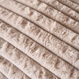 OHS Ribbed Faux Fur Bolster Pillow Soft Maternity Support Cushion in Natural - thumbnail 3
