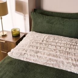 OHS Ribbed Faux Fur Bolster Pillow Soft Maternity Support Cushion in Natural - thumbnail 2