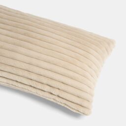 OHS Ribbed Faux Fur Bolster Pillow Soft Maternity Support Cushion in Natural - thumbnail 5