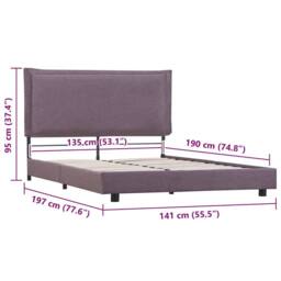 Berkfield Home Bed Frame Taupe Fabric 135x190 cm Double - thumbnail 7