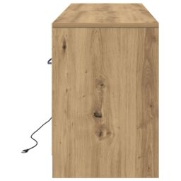 Berkfield Home TV Cabinet with LED in Artisan Oak 139.5x34x50 cm, Made from Engineered Wood in Brown - Size: 139.5x34x50 cm - thumbnail 7