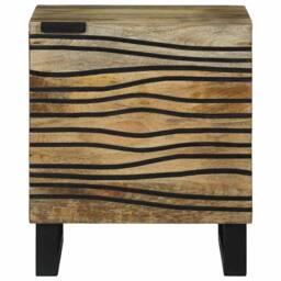 Berkfield Home Modern Bedside Cabinets - 2 pcs, 40x33.5x46 cm, Solid Mango Wood in Beige - Size: 40x33.5x46 cm - thumbnail 4