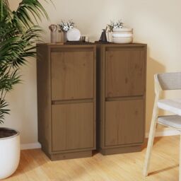 Berkfield Home Sideboards 2 pcs Honey Brown 31.5x34x75 cm Solid Wood Pine - thumbnail 1