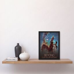 Artery8 NASA Beyond Solar System Eagle Nebula's Pillars of Creation Poster Artwork Framed Wall Art Print A4 in Black - thumbnail 2