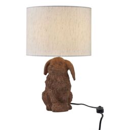 First Choice Lighting Set of 2 Lily - Bunny Table Lamps With Oatmeal Linen Shade in Cream - thumbnail 3