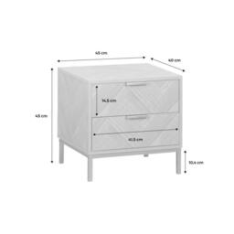 sweeek Pair of herringbone bedside tables with 2 drawers in Brown - thumbnail 5