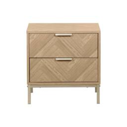 sweeek Pair of herringbone bedside tables with 2 drawers in Brown - thumbnail 8