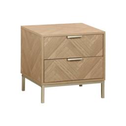 sweeek Pair of herringbone bedside tables with 2 drawers in Brown - thumbnail 6