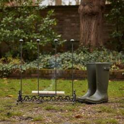 FLAVORA Cast Iron Wellington Boot Stand Rack in Brown - Size: 500mm - thumbnail 6